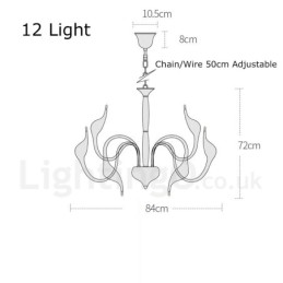 Candelabru din metal alb, modern, cu 12 lumini