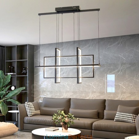Lampă suspendată reglabilă Design modern Patru dreptunghiuri Lampă suspendată reglabilă Design modern Patru dreptunghiuri