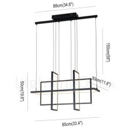 Lampă suspendată reglabilă Design modern Patru dreptunghiuri