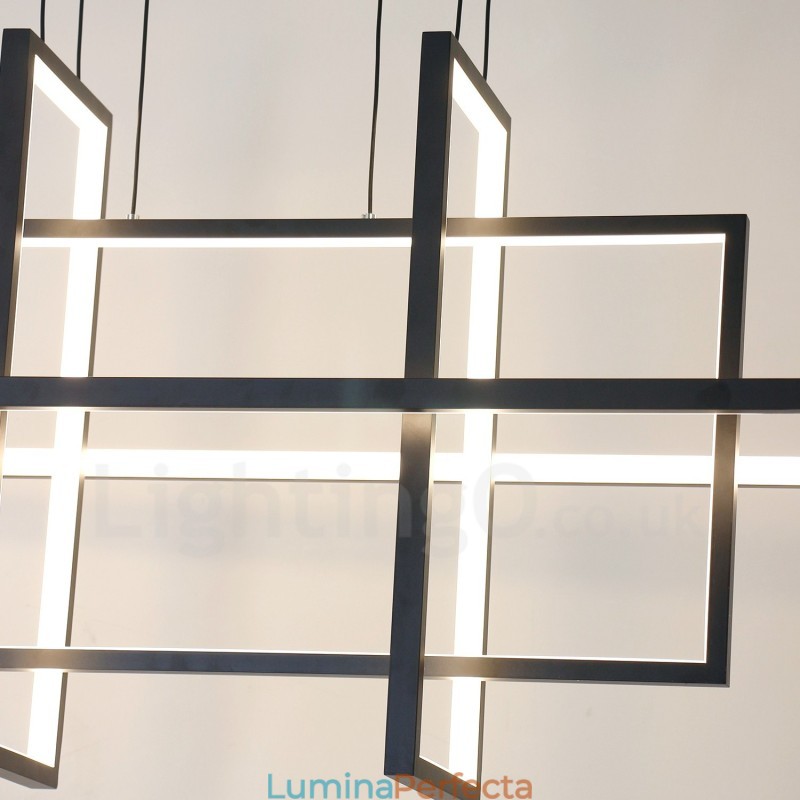 Lampă suspendată reglabilă Design modern Patru dreptunghiuri