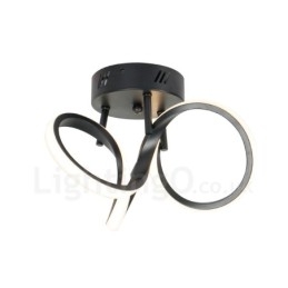 Comutator Triac Dimmerabil Negru Modern Contemporan Stil Nordic Plafoniera rotunda cu montare incastrata