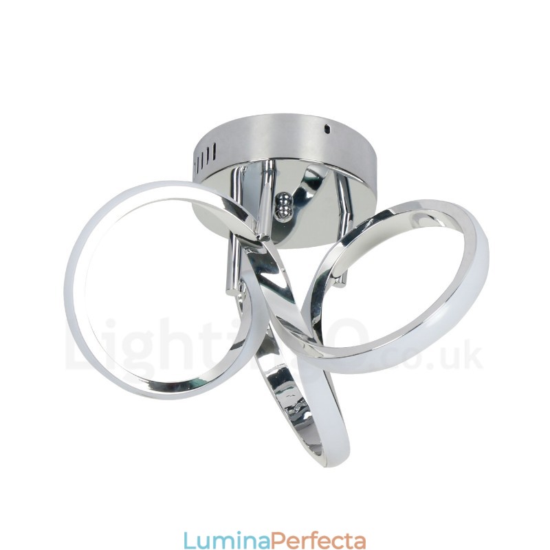 Comutator Triac Dimmabil Crom Modern Contemporan Stil Nordic Plafoniera rotunda cu montare incastrata