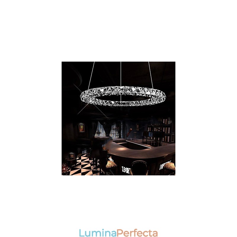Lampă de iluminat cu pandantiv din cristal Modern Single D40CM Trei laturi K9 Plafoniere din cristal pentru interior Corpuri de iluminat