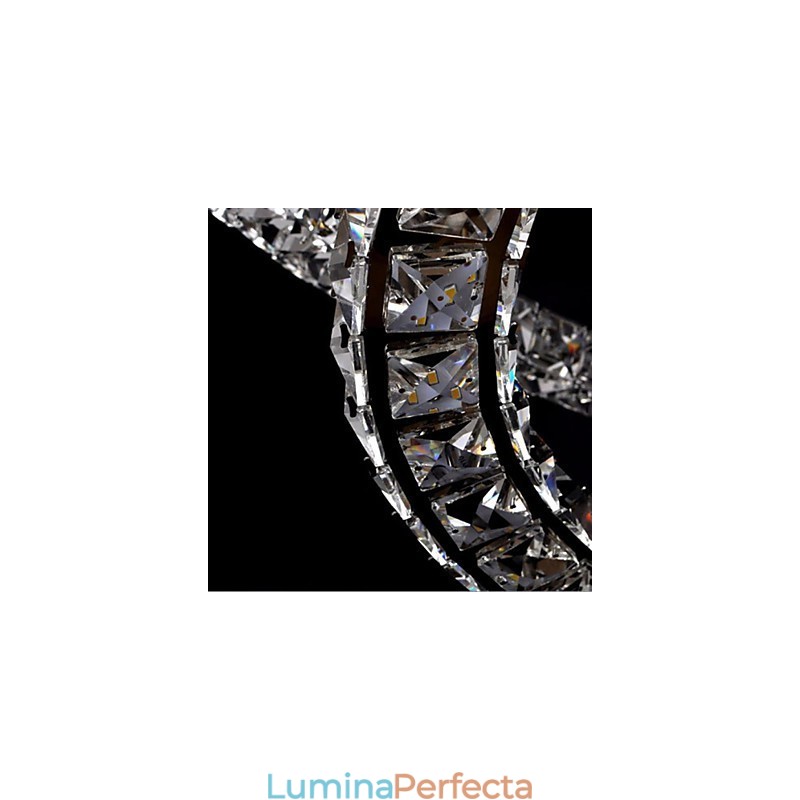 Lampă de iluminat cu pandantiv din cristal Modern Single D40CM Trei laturi K9 Plafoniere din cristal pentru interior Corpuri de iluminat