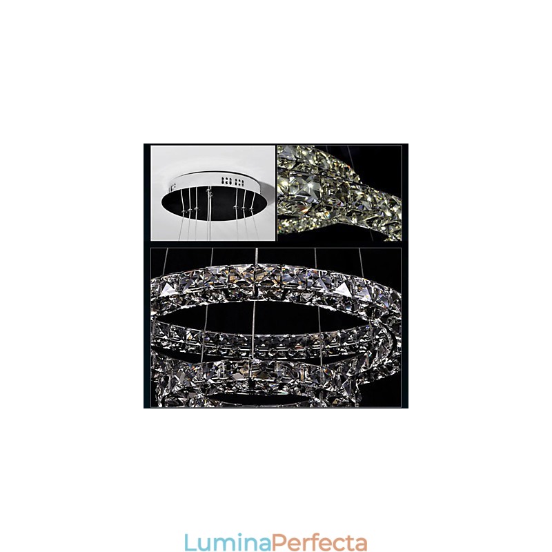 Lampă de iluminat cu pandantiv din cristal Modern Single D40CM Trei laturi K9 Plafoniere din cristal pentru interior Corpuri de iluminat