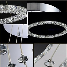 Lampă de iluminat cu pandantiv din cristal Modern Single D40CM Trei laturi K9 Plafoniere din cristal pentru interior Corpuri de iluminat