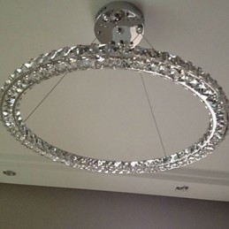 Lampă de iluminat cu pandantiv din cristal Modern Single D40CM Trei laturi K9 Plafoniere din cristal pentru interior Corpuri de iluminat