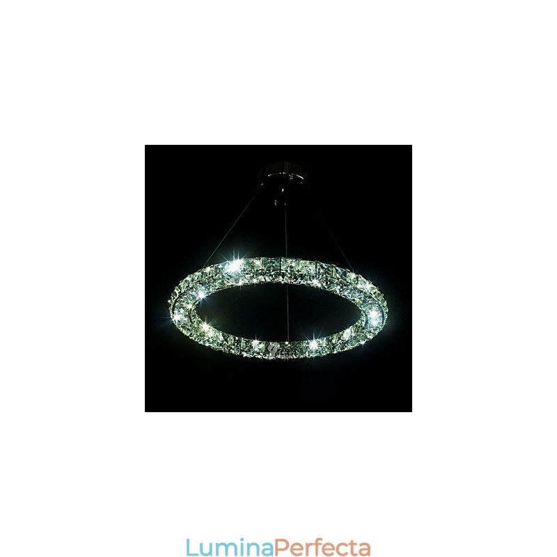 Lampă de iluminat cu pandantiv din cristal Modern Single D40CM Trei laturi K9 Plafoniere din cristal pentru interior Corpuri de iluminat