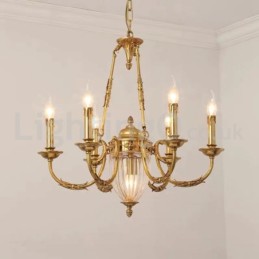 Lustru frantuzesc de lux din cristal de cupru Lampa Corp de iluminat de luat masa Candelabru