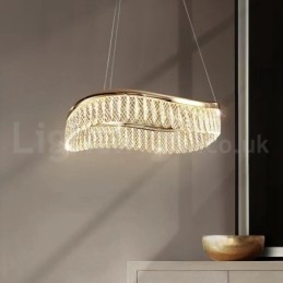 Lampă cu pandantiv din cristal pătrat 1 2 inele K9 Corp de iluminat de interior cu cristal
