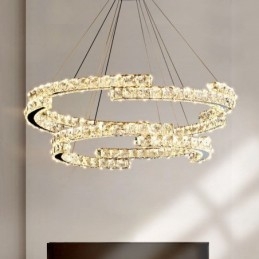 Lampă rotundă cu pandantiv din cristal Corp de iluminat de interior cu cristal K9 de lux