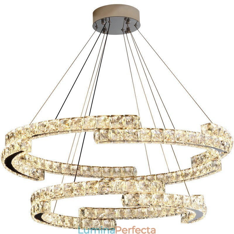 Lampă rotundă cu pandantiv din cristal Corp de iluminat de interior cu cristal K9 de lux