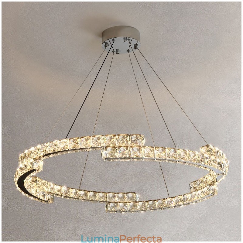 Lampă rotundă cu pandantiv din cristal Corp de iluminat de interior cu cristal K9 de lux
