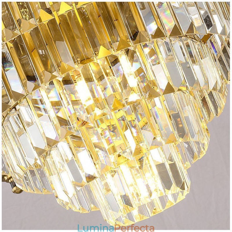 Candelabru de cristal de cupru mare de lux pentru suport cu 12+8+4 lumini