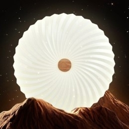 Plafoniera nordică rotundă, simplă, modernă, din lemn masiv