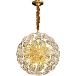 Lampă nordică sferică din alamă cu cristal de păpădie