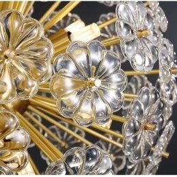 Lampă nordică sferică din alamă cu cristal de păpădie