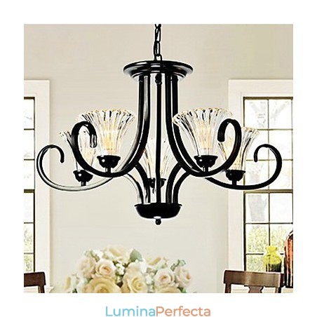 Candelabru de epocă în stil european, cu 5 lumini, cu braț cu coarne Candelabru de epocă în stil european, cu 5 lumini, cu braț cu coarne