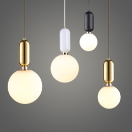 Lampă suspendată modernă și contemporană cu abajur din sticlă