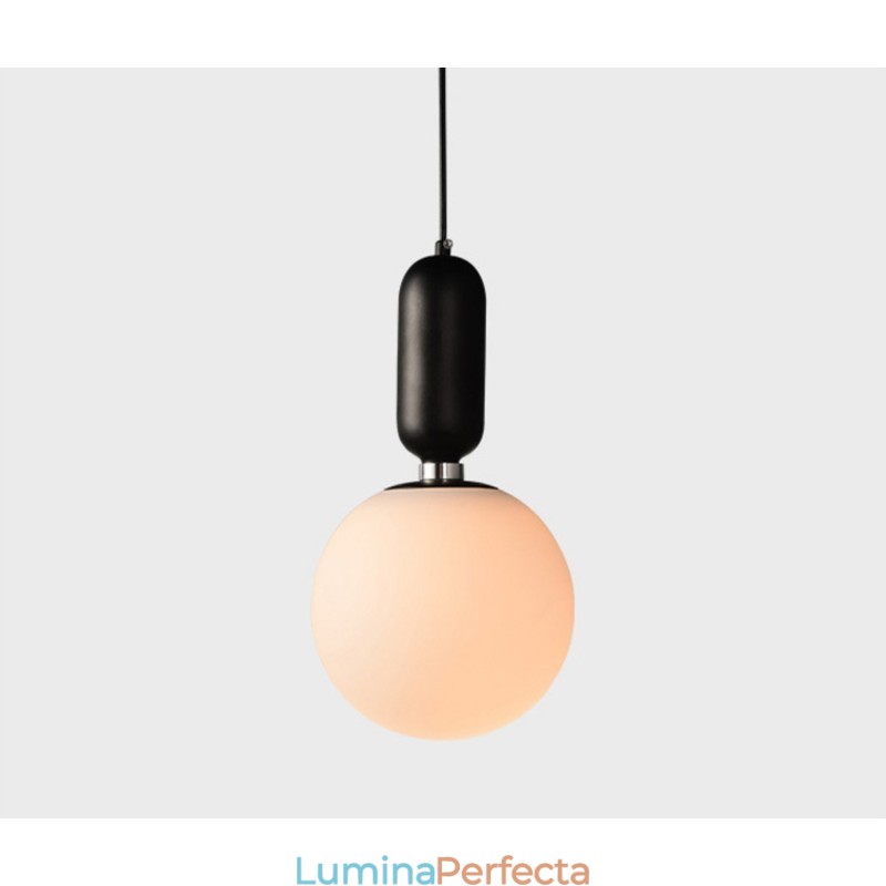 Lampă suspendată modernă și contemporană cu abajur din sticlă