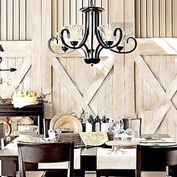 Candelabru de epocă în stil european, cu 5 lumini, cu braț cu coarne