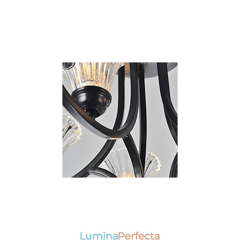 Candelabru de epocă în stil european, cu 5 lumini, cu braț cu coarne
