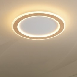 Plafoniera rotundă din lemn, modernă, pentru interior
