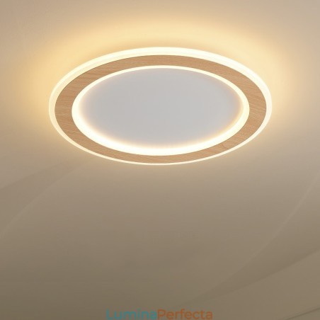 Plafoniera rotundă din lemn, modernă, pentru interior Plafoniera rotundă din lemn, modernă, pentru interior