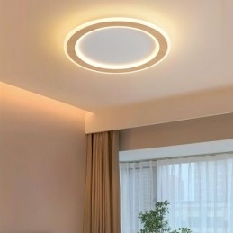 Plafoniera rotundă din lemn, modernă, pentru interior