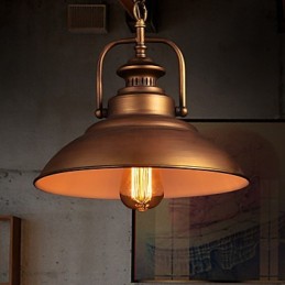 Lampă de suspendare retro cu abajur de umbrelă din metal în stil vechi de fabrică