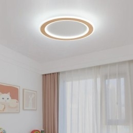 Plafoniera rotundă din lemn, modernă, pentru interior