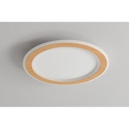 Plafoniera rotundă din lemn, modernă, pentru interior