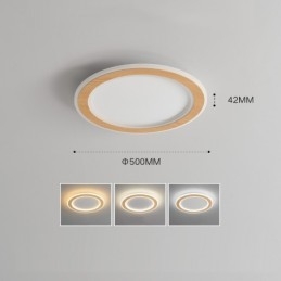 Plafoniera rotundă din lemn, modernă, pentru interior