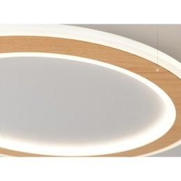 Plafoniera rotundă din lemn, modernă, pentru interior