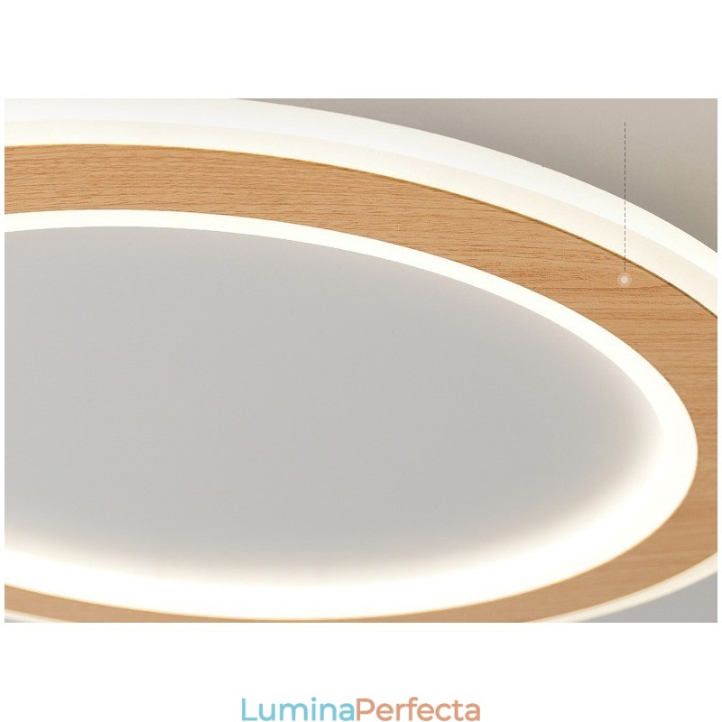 Plafoniera rotundă din lemn, modernă, pentru interior