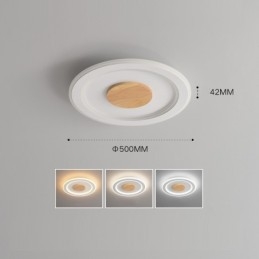 Plafoniera rotundă din lemn, modernă, pentru interior