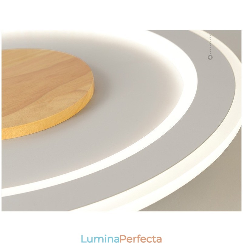 Plafoniera rotundă din lemn, modernă, pentru interior