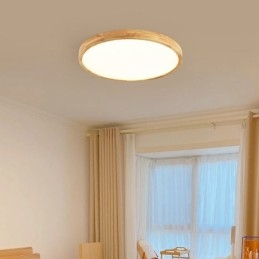 Plafoniera rotundă din lemn, modernă, pentru interior