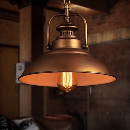 Lampă de suspendare retro cu abajur de umbrelă din metal în stil vechi de fabrică