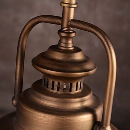 Lampă de suspendare retro cu abajur de umbrelă din metal în stil vechi de fabrică