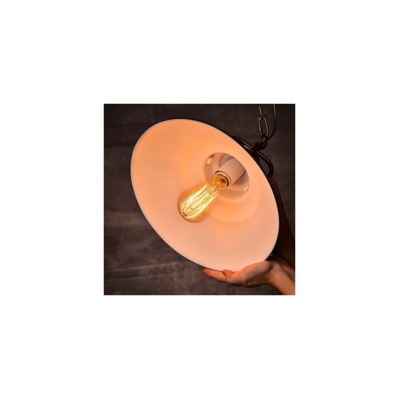 Lampă de suspendare retro cu abajur de umbrelă din metal în stil vechi de fabrică