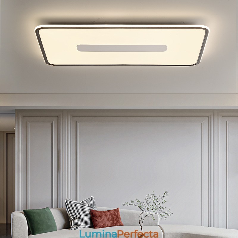 Plafoniera modernă de dimensiuni mari, cu reglaj dreptunghiular, cu montare încastrabilă, protecție pentru ochi cu spectru complet