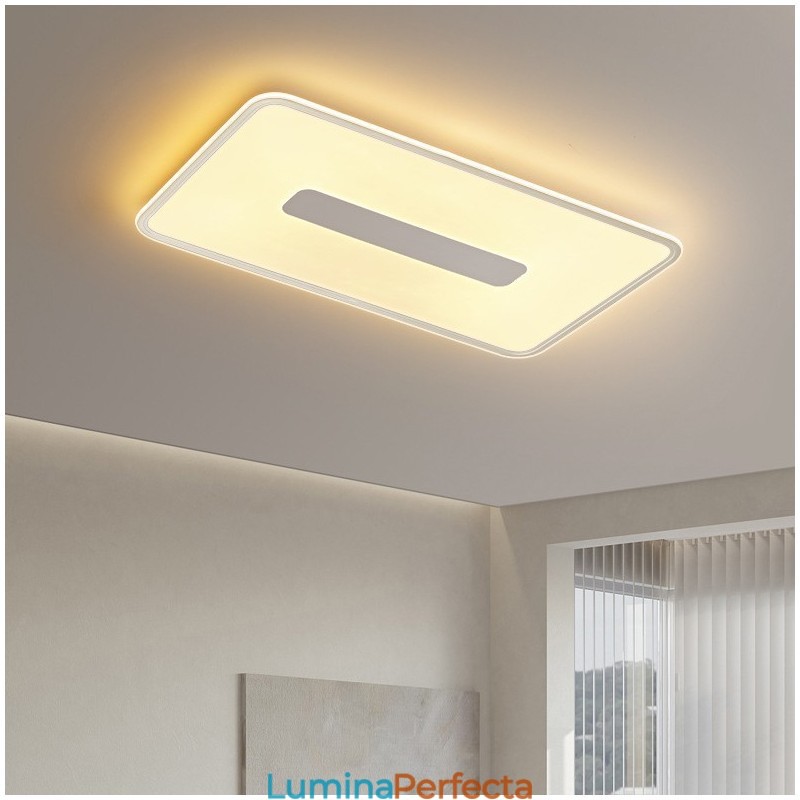 Plafoniera modernă de dimensiuni mari, cu reglaj dreptunghiular, cu montare încastrabilă, protecție pentru ochi cu spectru complet