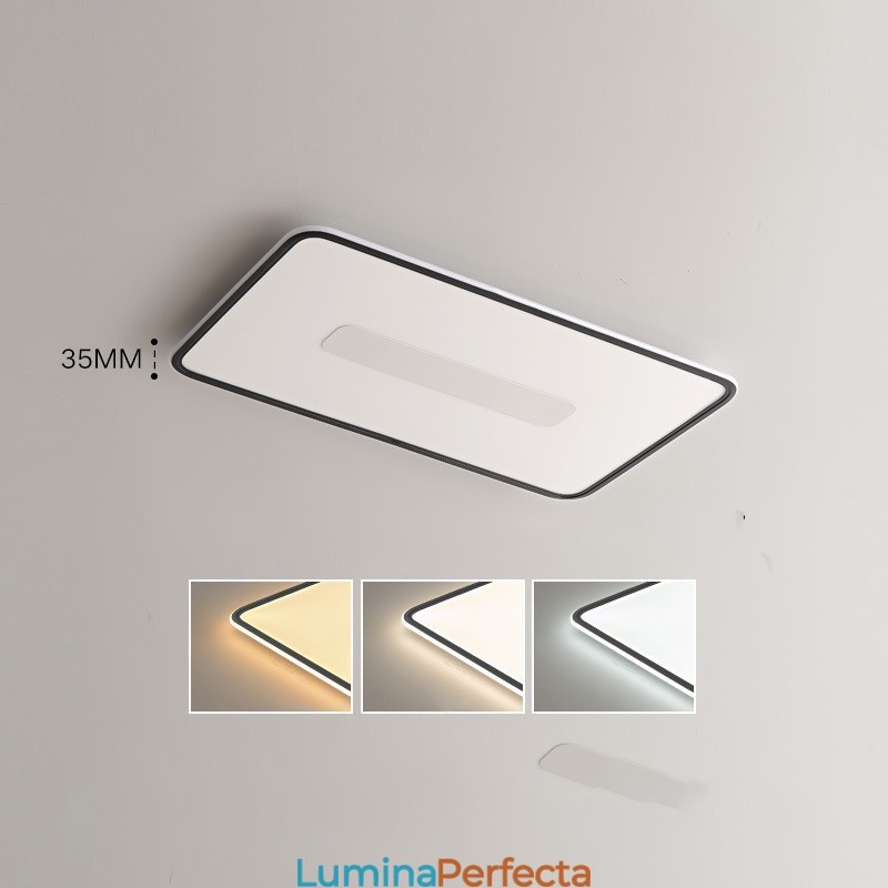 Plafoniera modernă de dimensiuni mari, cu reglaj dreptunghiular, cu montare încastrabilă, protecție pentru ochi cu spectru complet