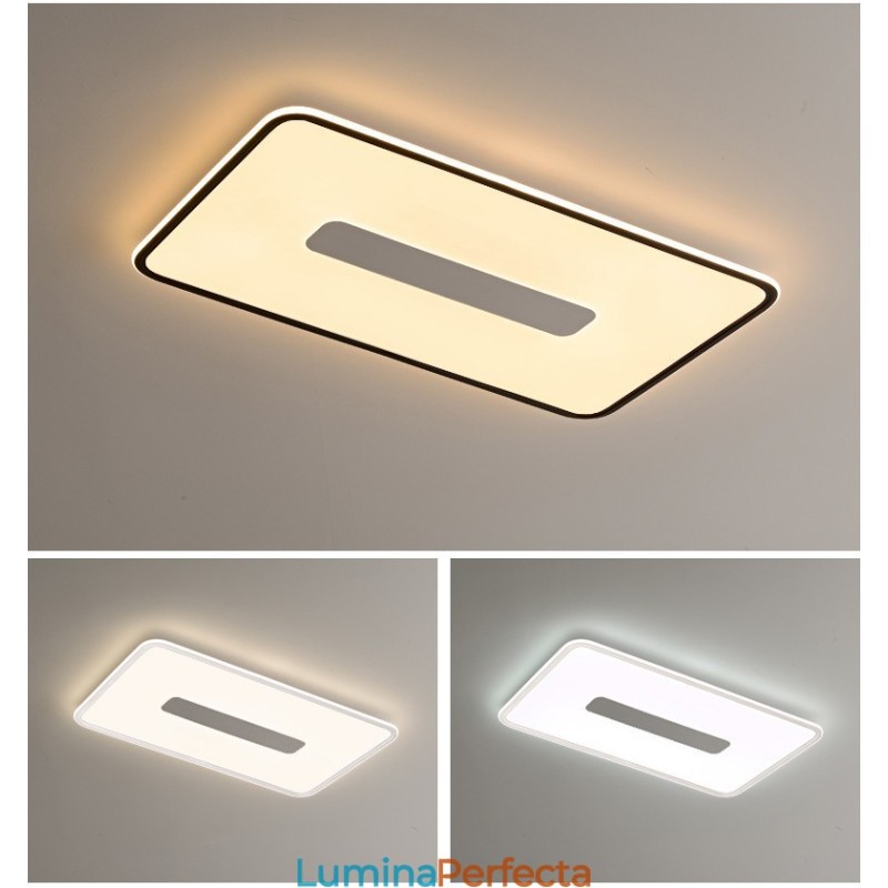 Plafoniera modernă de dimensiuni mari, cu reglaj dreptunghiular, cu montare încastrabilă, protecție pentru ochi cu spectru complet