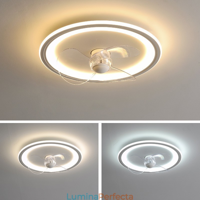 Nordic Rotund Ultra subțire Silențios Invizibil Reglabil Lumină cu ventilator montat încastrat Protecție pentru ochi cu spectru complet