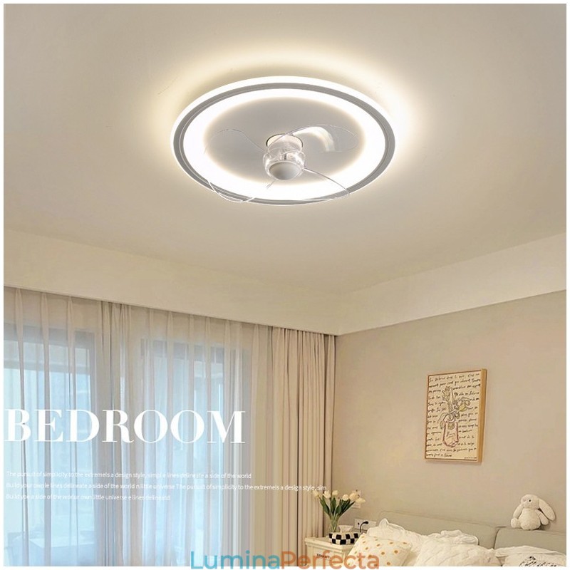 Nordic Rotund Ultra subțire Silențios Invizibil Reglabil Lumină cu ventilator montat încastrat Protecție pentru ochi cu spectru complet