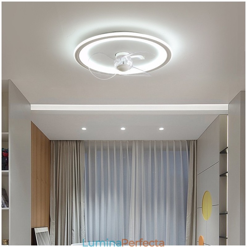 Nordic Rotund Ultra subțire Silențios Invizibil Reglabil Lumină cu ventilator montat încastrat Protecție pentru ochi cu spectru complet