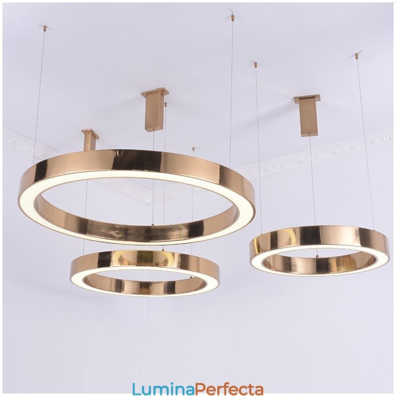 Lampă suspendată modernă, contemporană, din oțel, cu abajur acrilic