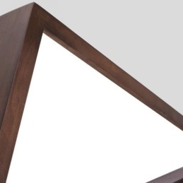 Plafoniera din lemn pătrată cu 3 niveluri, din lemn de nuc negru, modern, contemporan, în stil nordic, plafoniera din lemn poate fi folosită și ca lampă de perete